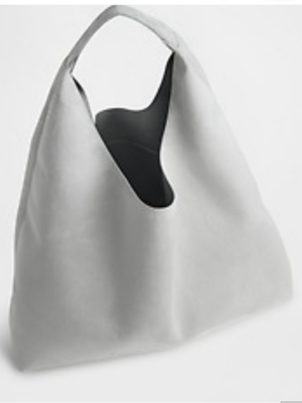 Gap Minimalist Gray Leather Hobo Bag - - Picture 2 of 4